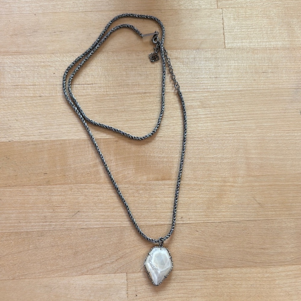 Kendra Scott Silver Necklace with Geometric Pendant